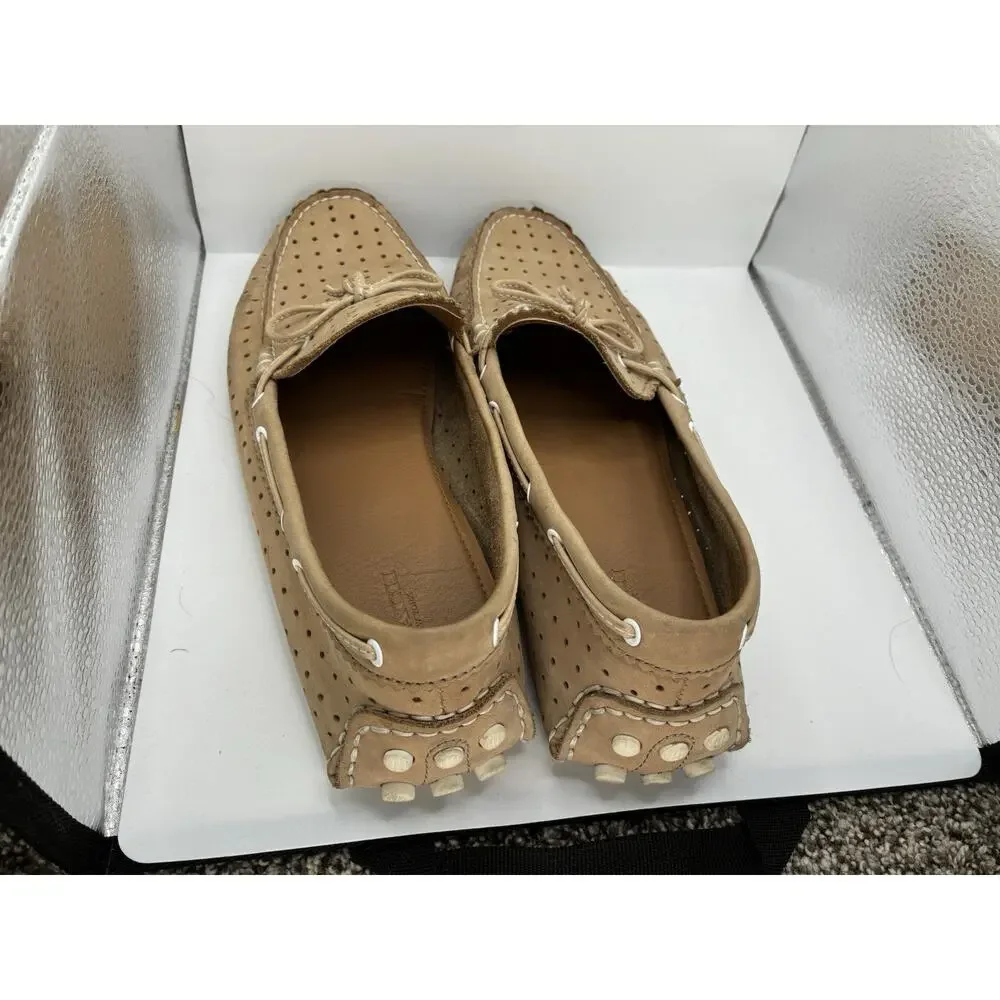 Coach Nadia Womens 10 B Tan Leather Driving Loafers Moccasins Preppy Old money
